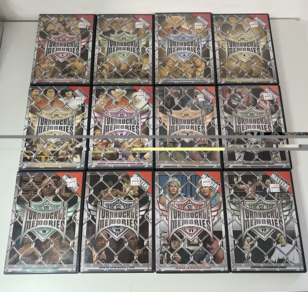 RARE Complete Takedown Masters Turnbuckle Memories: Vol. 1-12 Wrestling DVDs 80s